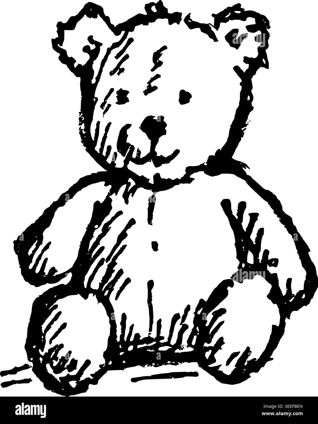 Dessin vectoriel d'ours en peluche dessiné à la main Illustration de Vecteur