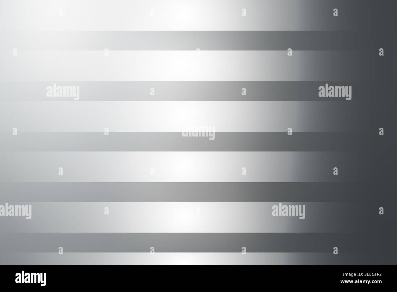 Un fond abstrait avec des rayures horizontales avec une transition douce de dégradé du gris clair au gris foncé, créant un effet métallique moderne. Banque D'Images