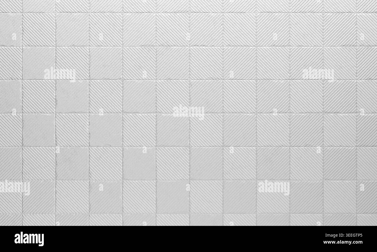 3d mur de tuile moderne blanc texturé diagonal Banque D'Images