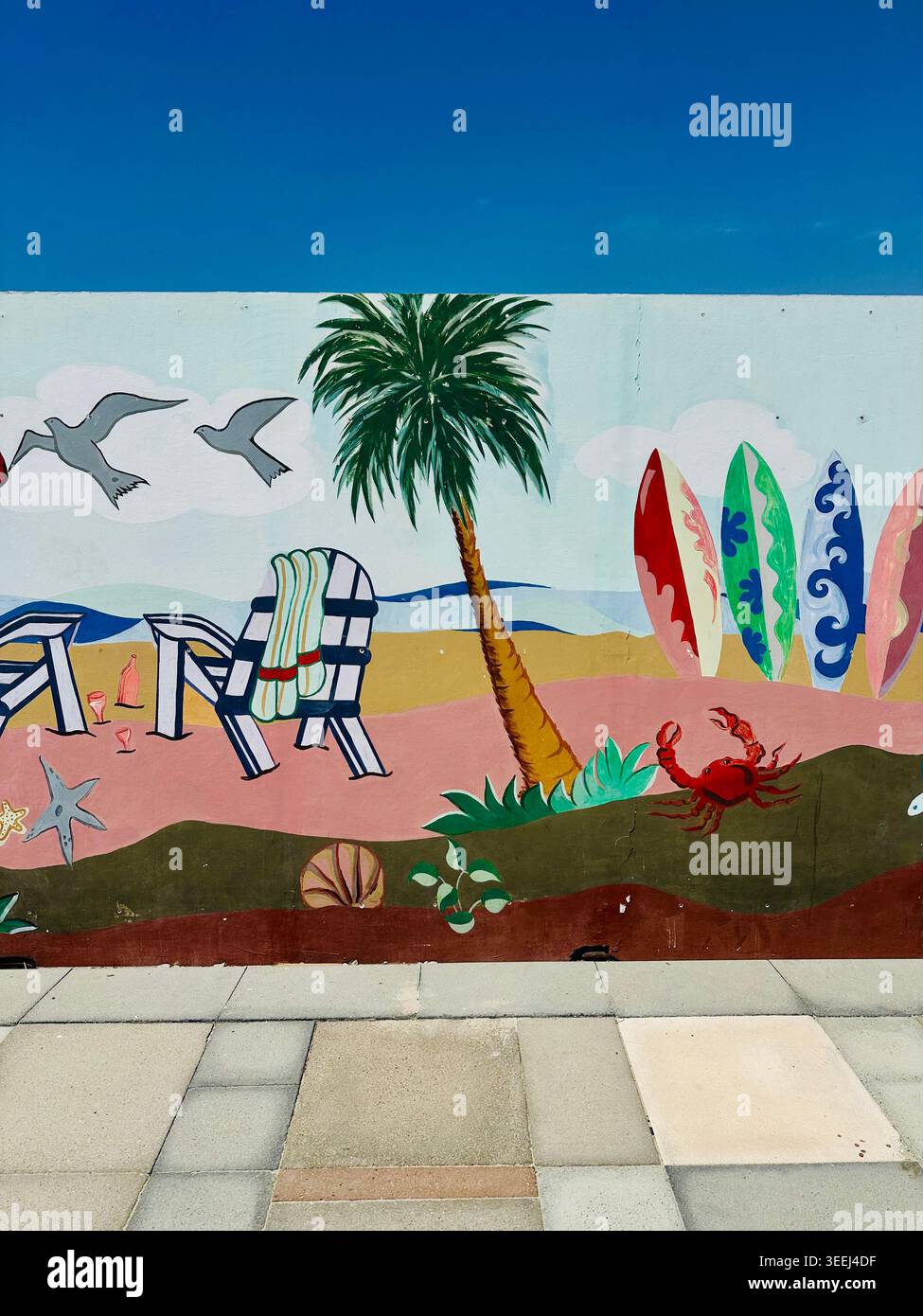 Murale de plage au J2 Beach Dubai Banque D'Images