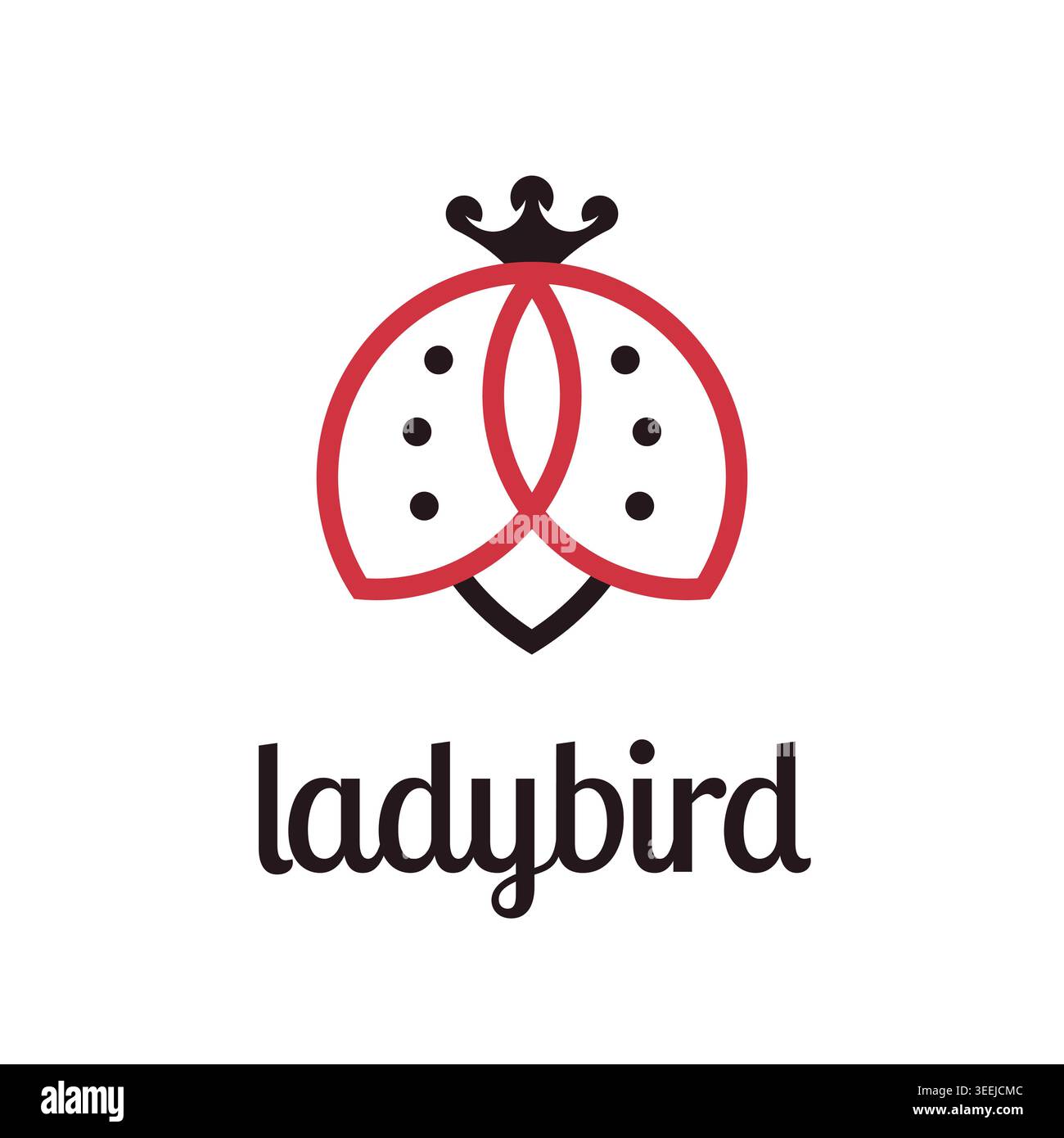 Icône coccinelle abstraite sur fond isolé. Logo de ligne pour bijoux, mariage, beauté, mode, biologie. Illustration de Vecteur