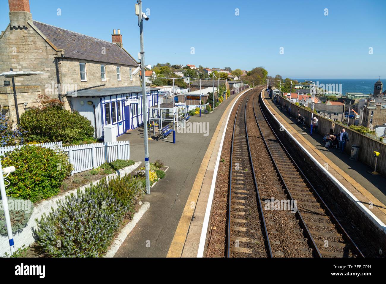 Gare ferroviaire de Kinghorn Fife, Écosse Banque D'Images