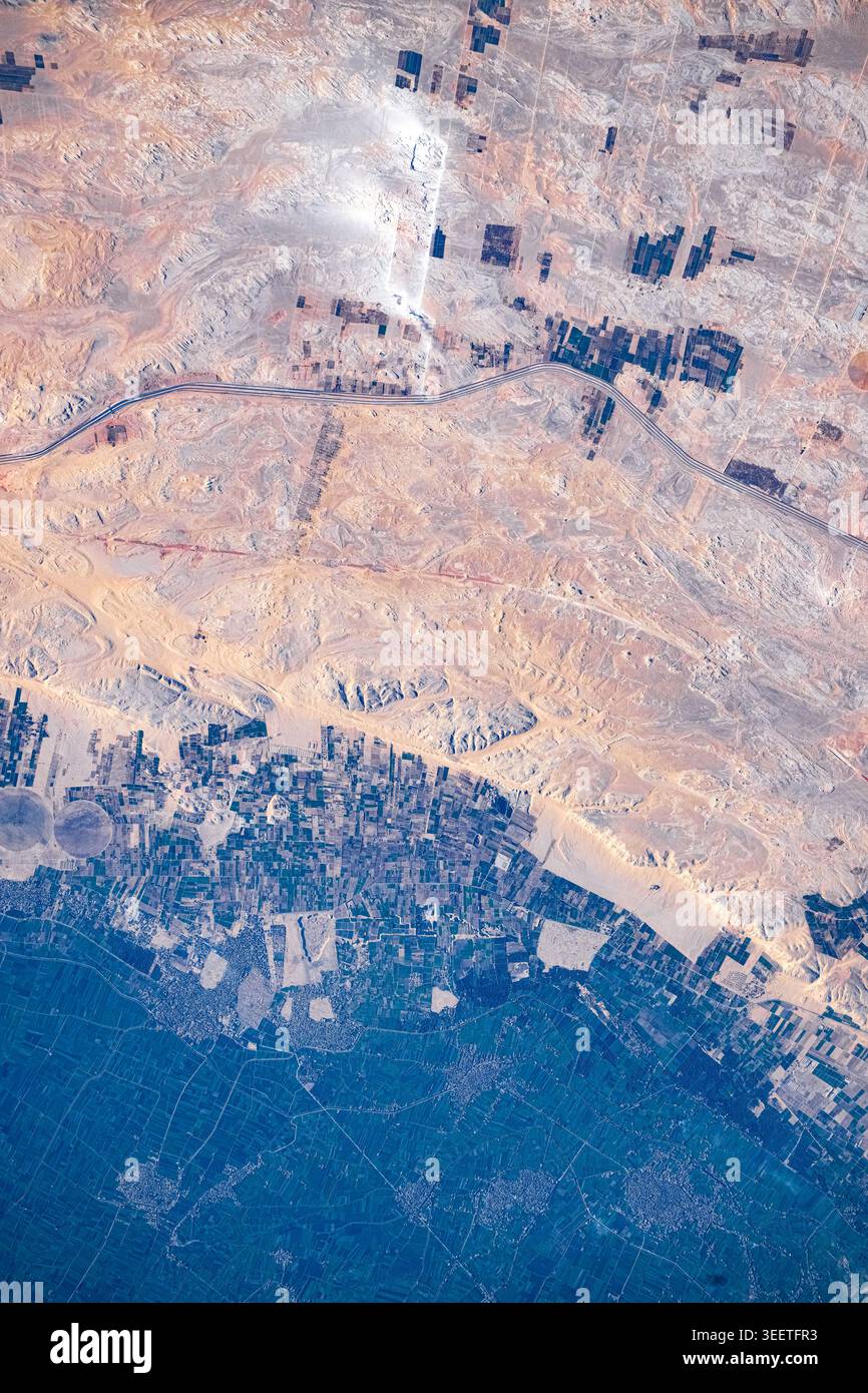 Asyut, dans la zone désertique entre Asyut et Al Wahat al Kharga, Egypte. Banque D'Images