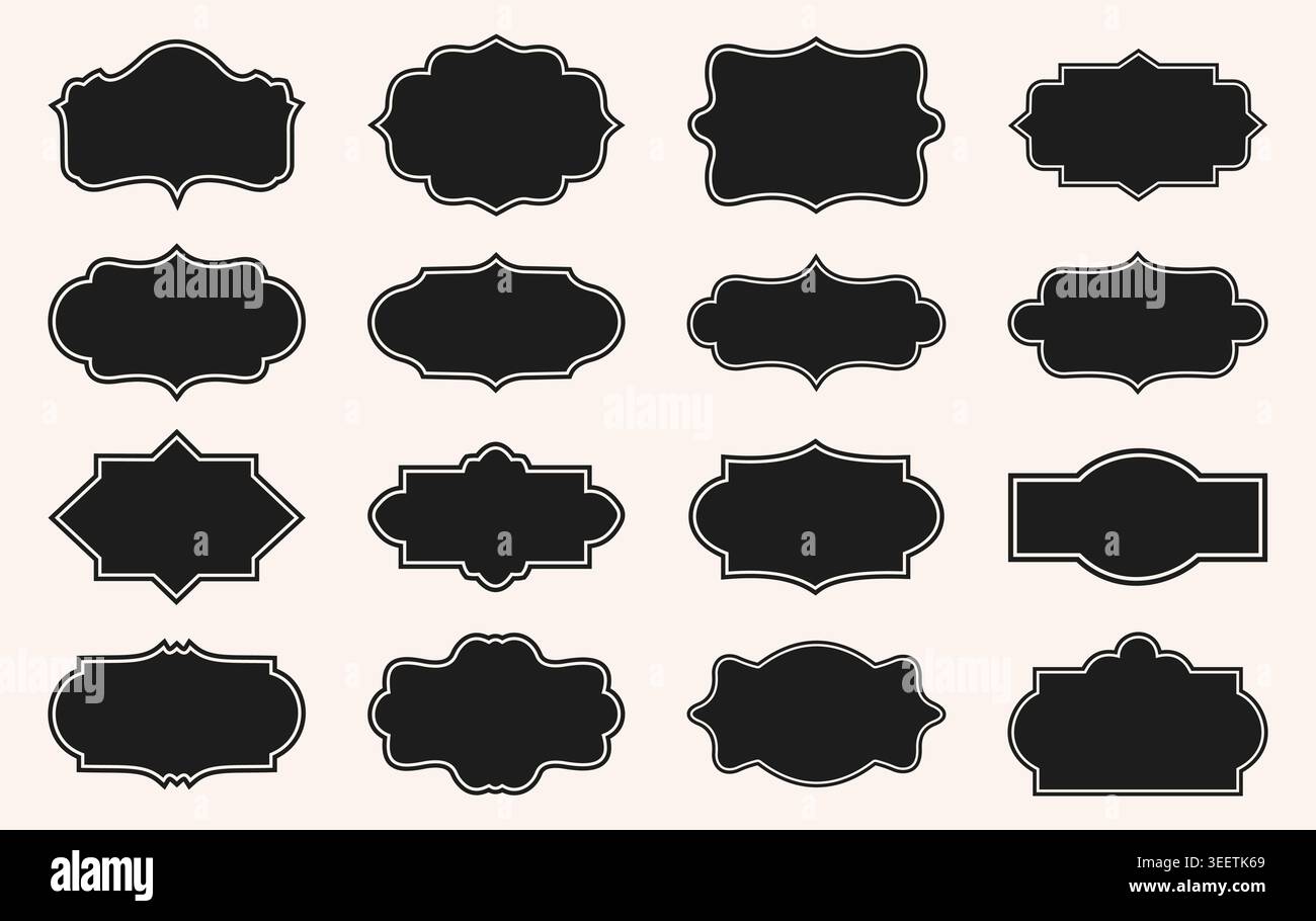 Étiquettes vintage. Cadres rétro. Les badges forment des cadres. Illustration vectorielle Illustration de Vecteur
