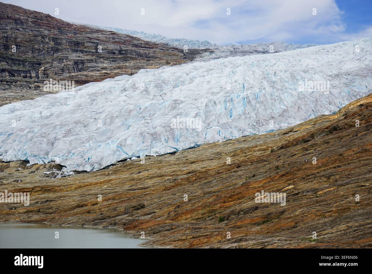 Glacier Svartisen dans le parc national de Saltfjellet-Svartisen, Norvège Banque D'Images