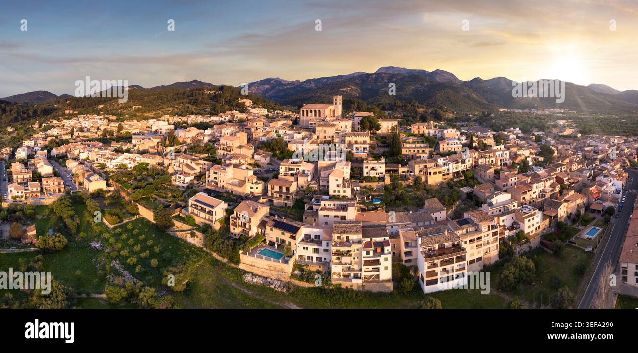 Village de Selva, gamme Tramuntana, Majorque, Iles Baléares, Espagne Banque D'Images