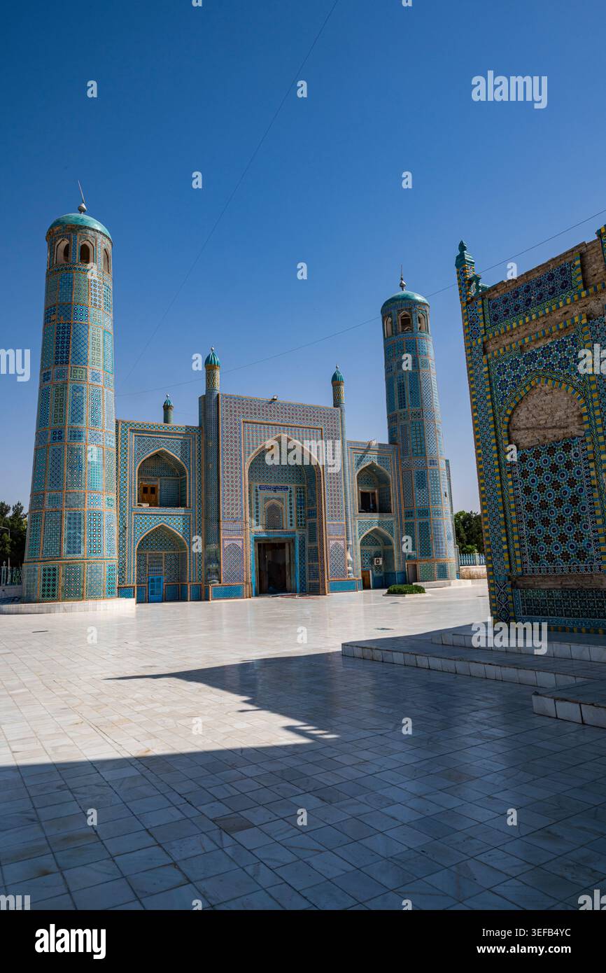 Caractéristiques architecturales de la mosquée bleue de Mazar-e-Sharif en Afghanistan Banque D'Images