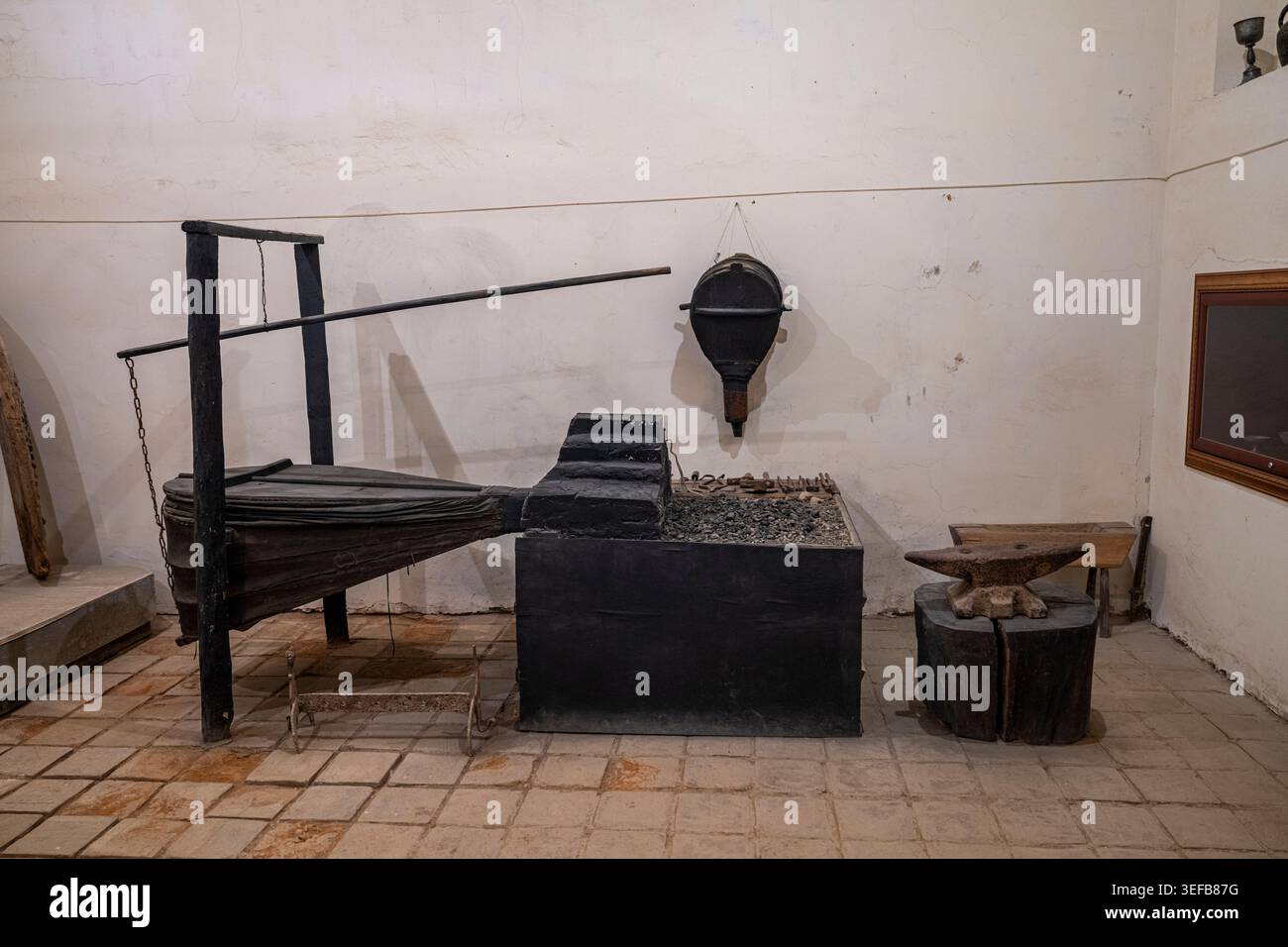 Histoire des outils à la résidence des dirigeants Ksani à Leningor, République d'Ossétie du Sud Banque D'Images