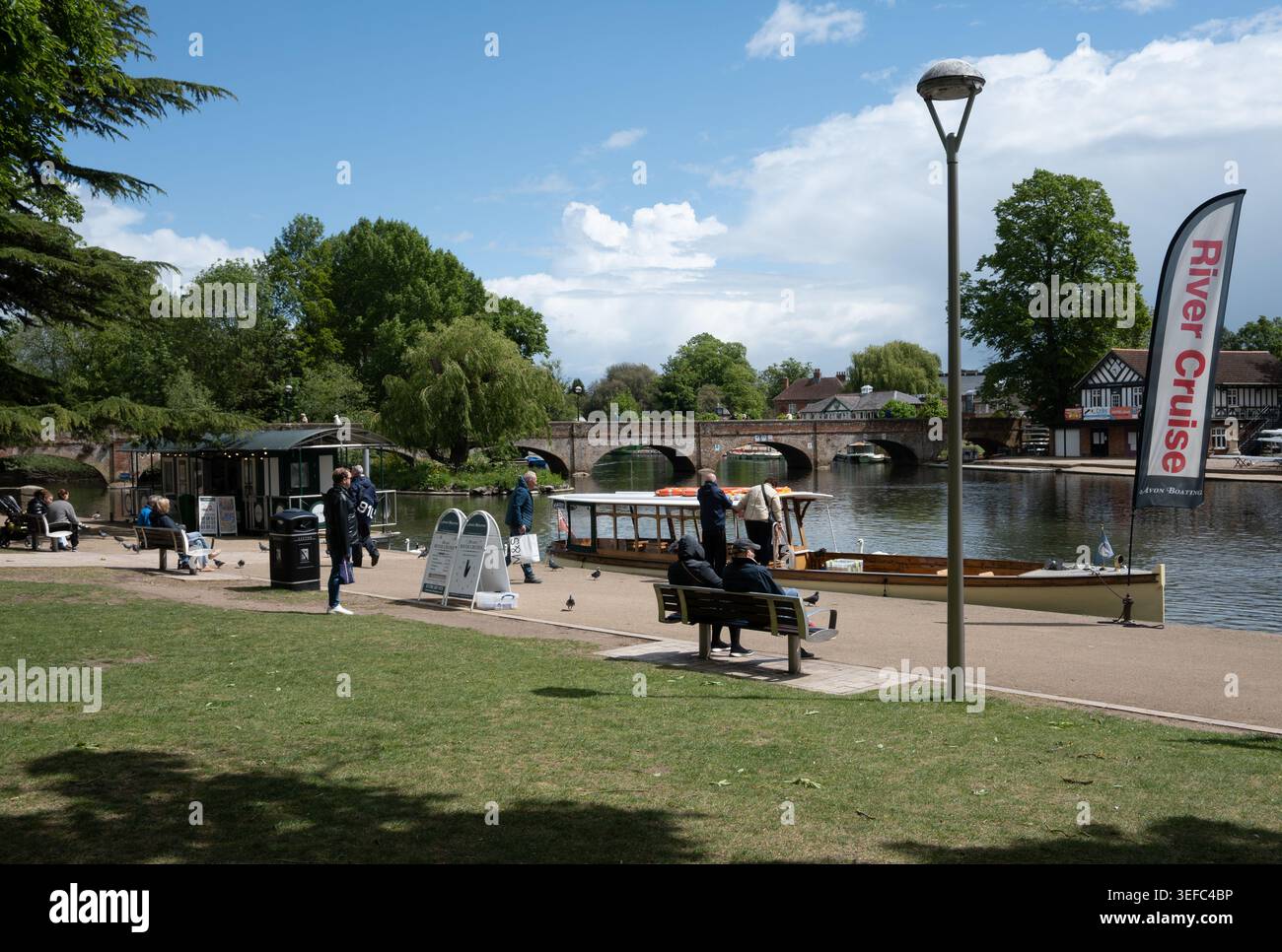 The Riverside, Stratford-upon-Avon, Warwickshire, Angleterre, Royaume-Uni Banque D'Images