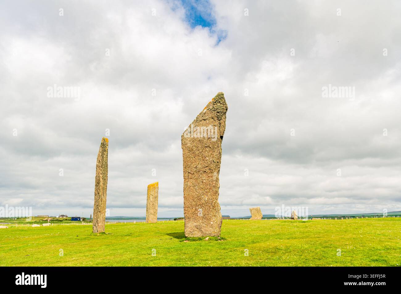 Pierres debout de Stenness sur l'île des Orcades, en Écosse Banque D'Images