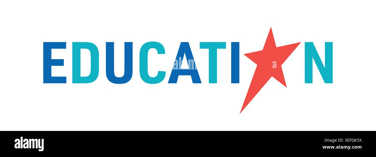 Logo d'éducation. Symbole de l'éducation et étoile. Illustration de Vecteur