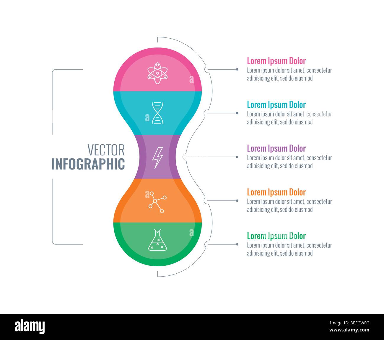 modèle d'infographie géométrique. modèle d'informations en cinq étapes. infographie professionnelle. Illustration de Vecteur