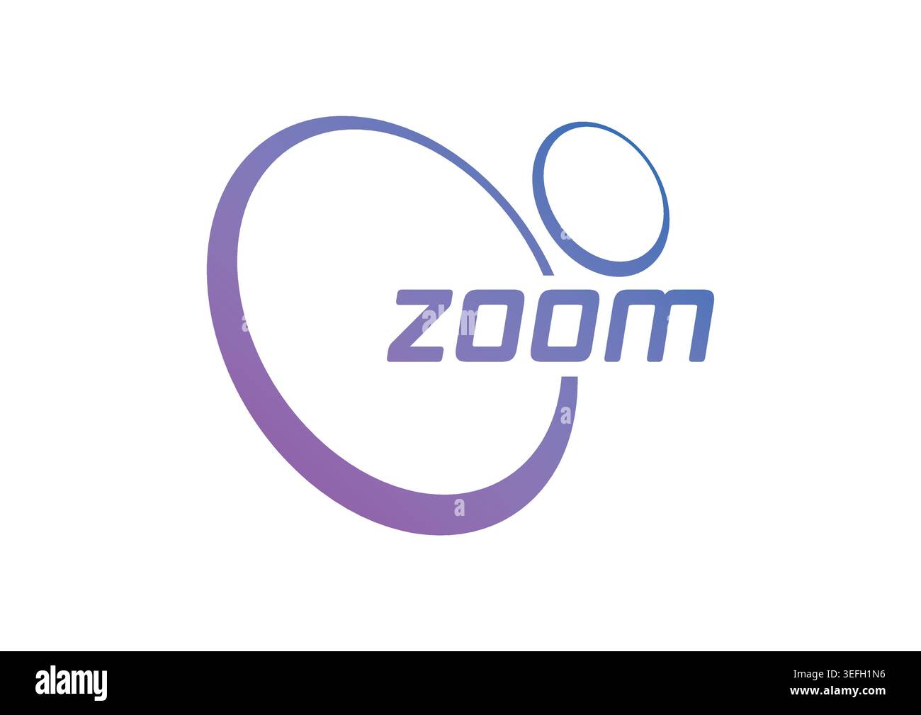 logo zoom dégradé. cercles de perspective et le mot zoom. Illustration de Vecteur
