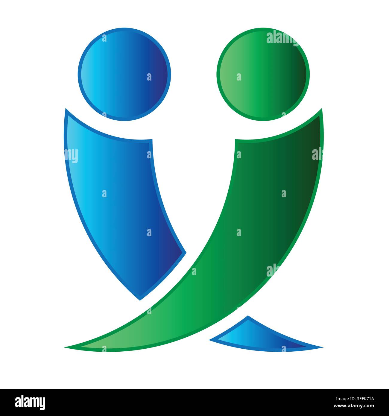 Deux personnes logo design branding Illustration de Vecteur