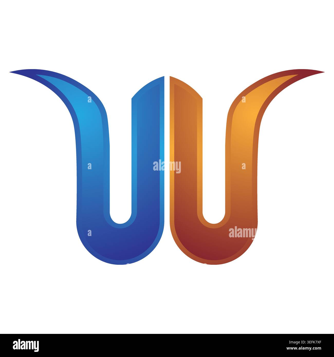 Plus tard W logo design et 3D Airt Illustration de Vecteur