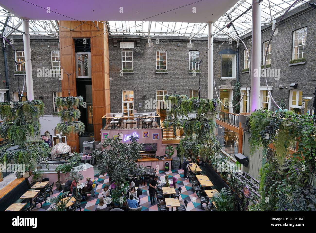 Powerscourt Townhouse Centre à Dublin, Irlande, l'intérieur d'un manoir géorgien converti en restaurants et boutiques Banque D'Images