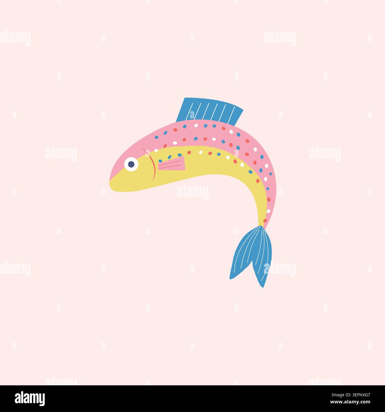 Illustration vectorielle isolée d'une icône de truite tachetée, clipart, avatar, logotype. Illustration de Vecteur