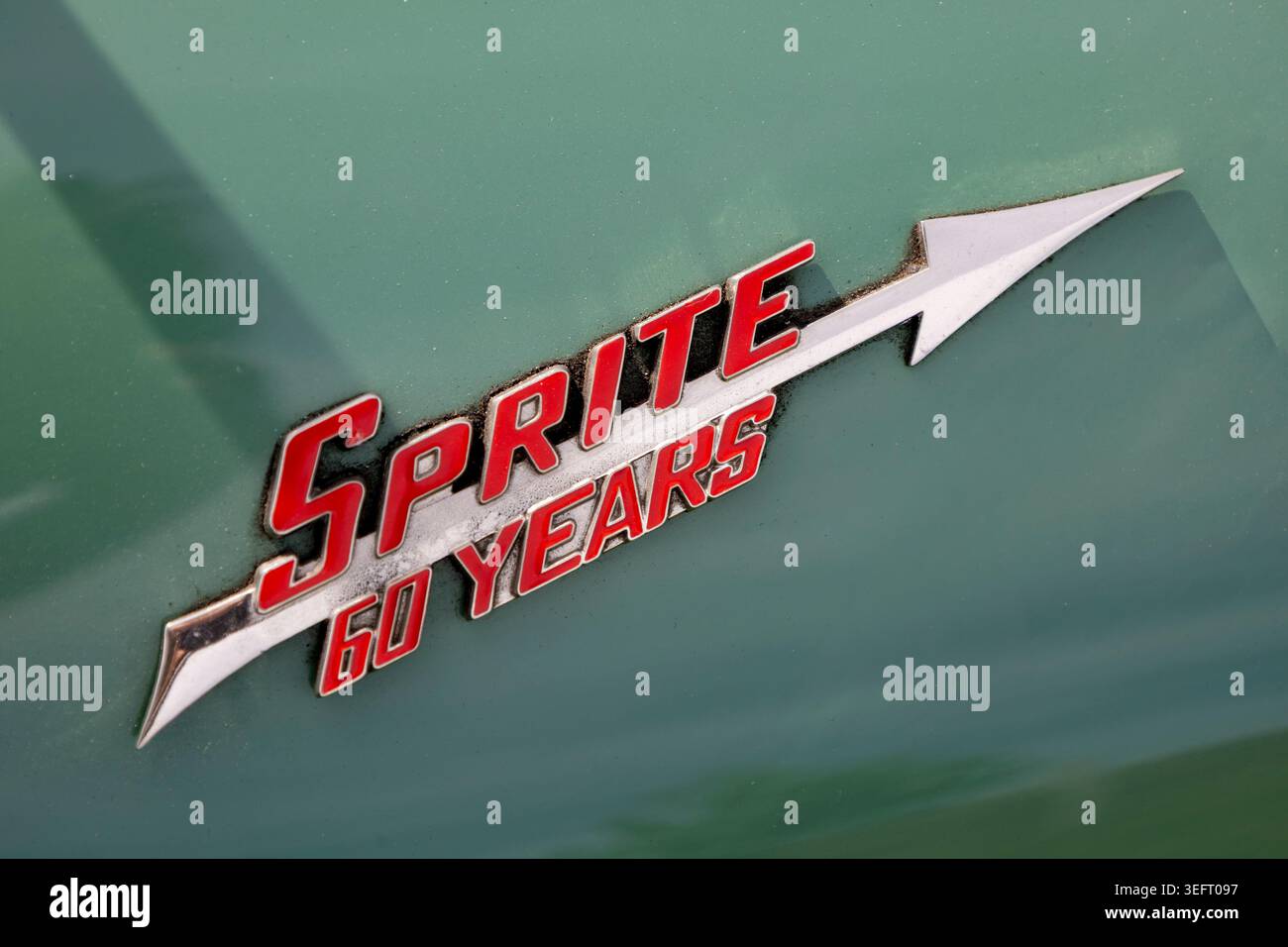 Badge commémoratif « Frog-Eye » Sprite d'Austin Healey Banque D'Images