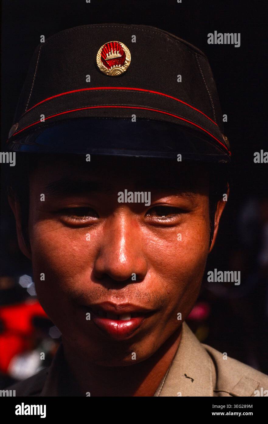Un membre de l'armée cambodgienne, Phnom Penh (Cambodge), 1987. Banque D'Images