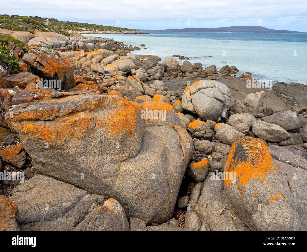 Côte de granit près de Engine point Beach, Lincoln National Park Banque D'Images