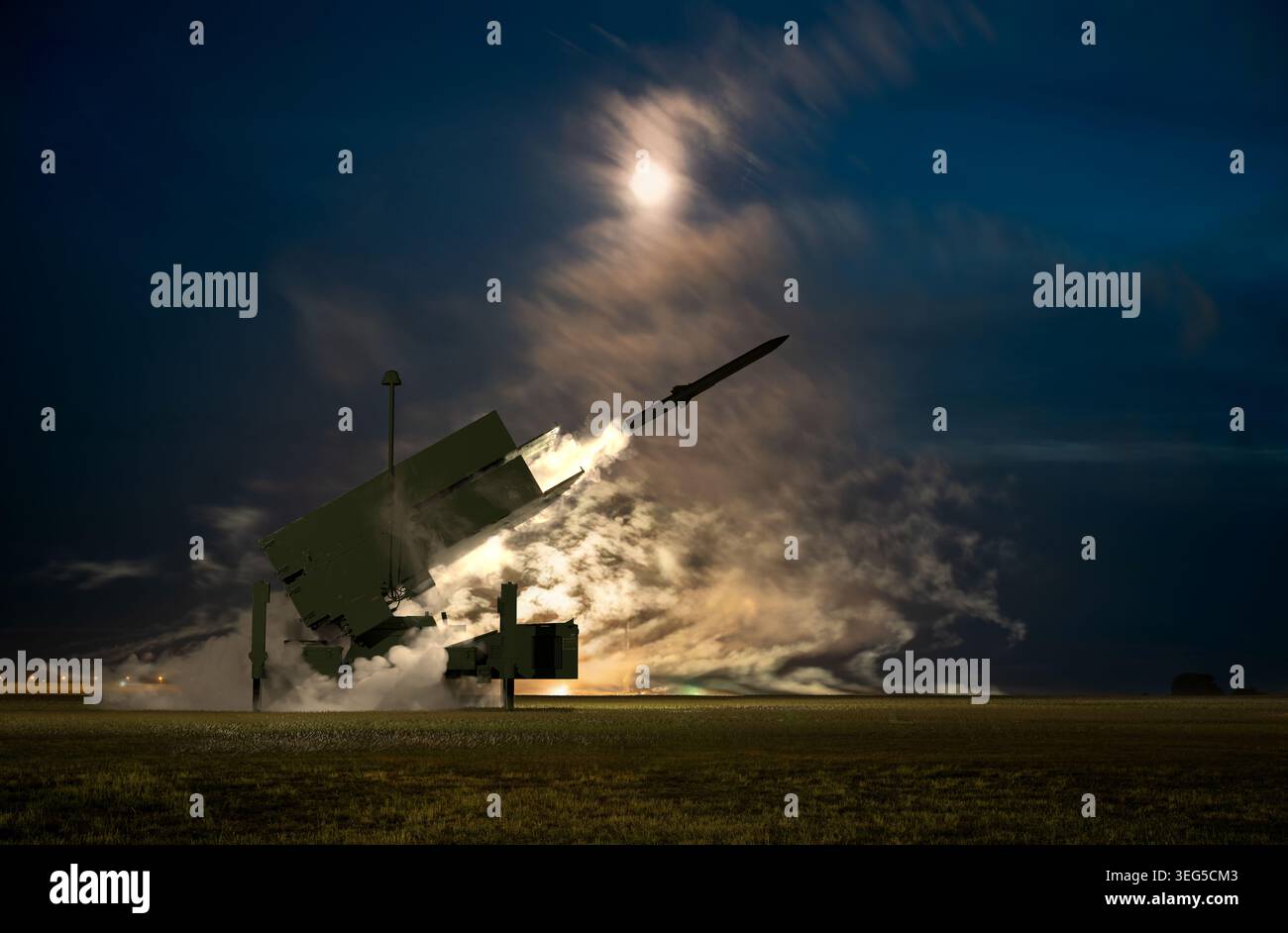 Système moderne de missiles antiaériens Banque D'Images