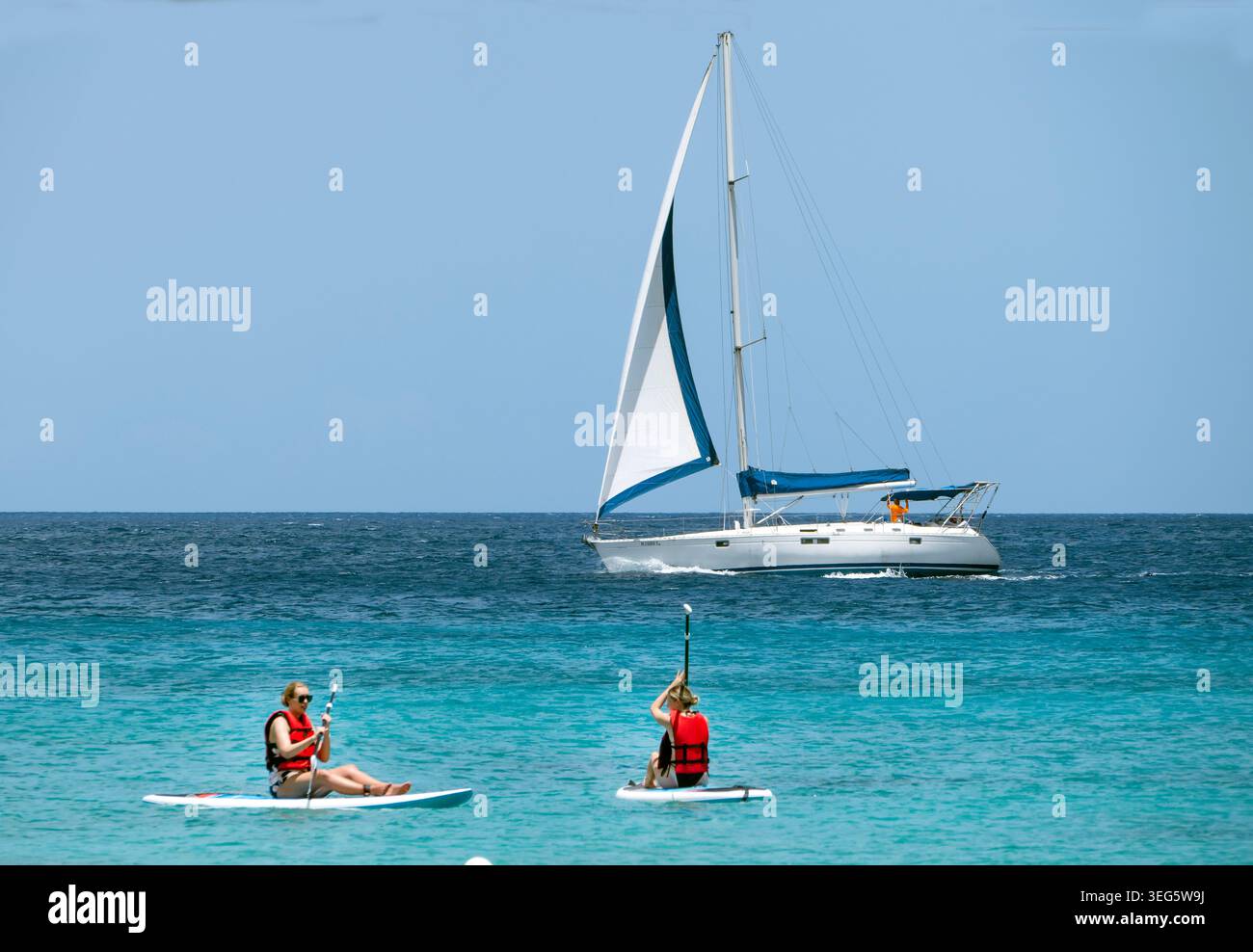 Sports nautiques à Barbade île des Caraïbes Banque D'Images