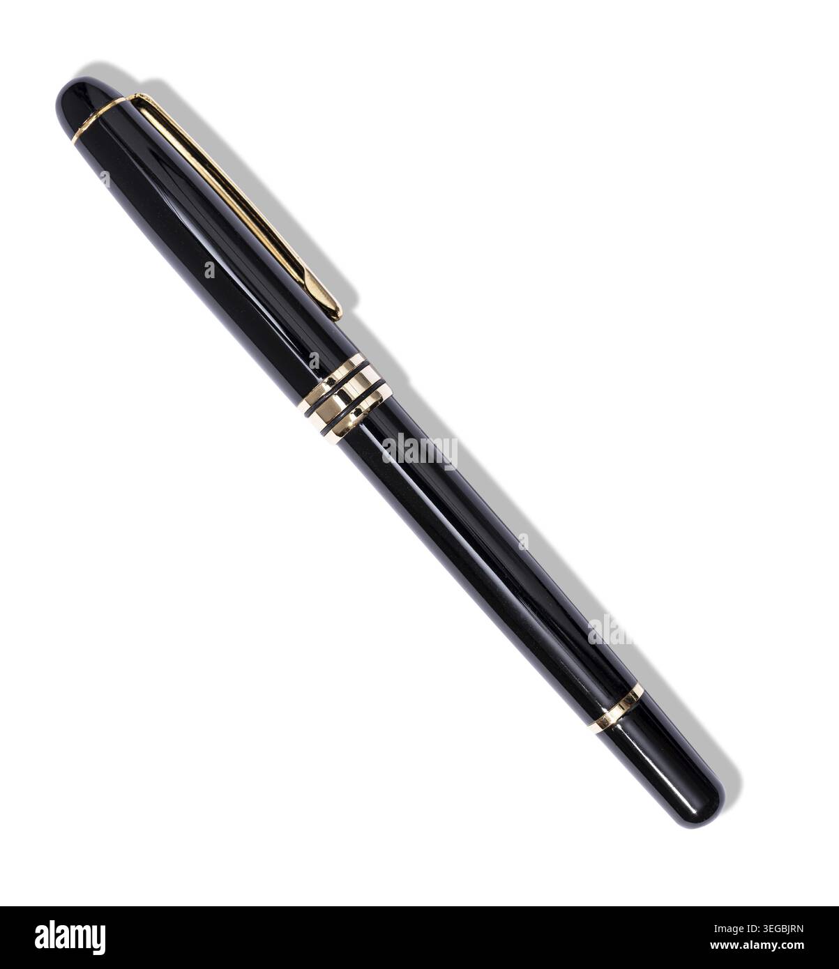 Stylo élégant noir isolé sur fond blanc Banque D'Images