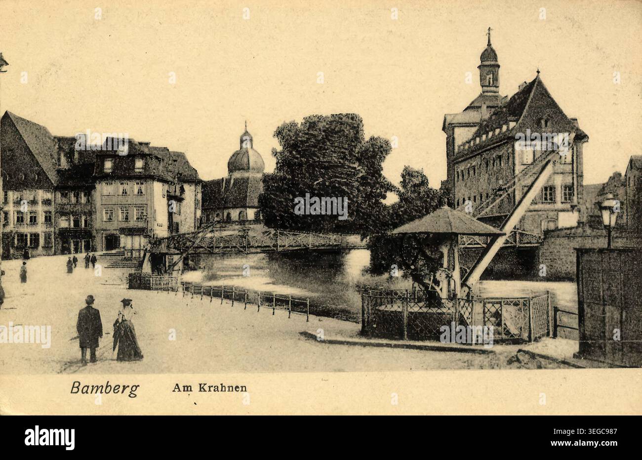 Historische Ansichtskarte um 1900, Bamberg, am Krahnen, Oberfranken, Bayern, Deutschland, digitale Reproduktion einer historischen Postkarte, public domain, aus der damaligen Zeit, genaues Datum unbekannt Banque D'Images