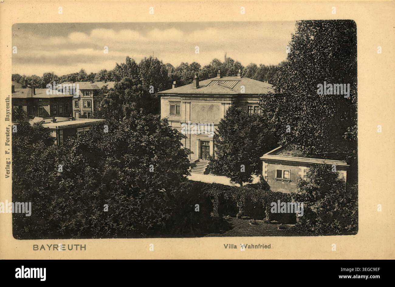 Historische Ansichtskarte um 1900, Bayreuth, Villa Wahnfried, Oberfranken, Bayern, Deutschland, digitale Reproduktion einer historischen Postkarte, public domain, aus der damaligen Zeit, genaues Datum unbekannt Banque D'Images