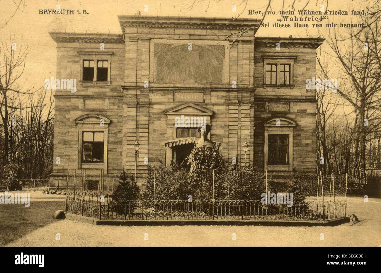 Historische Ansichtskarte um 1900, Bayreuth, Villa Wahnfried, Oberfranken, Bayern, Deutschland, digitale Reproduktion einer historischen Postkarte, public domain, aus der damaligen Zeit, genaues Datum unbekannt Banque D'Images