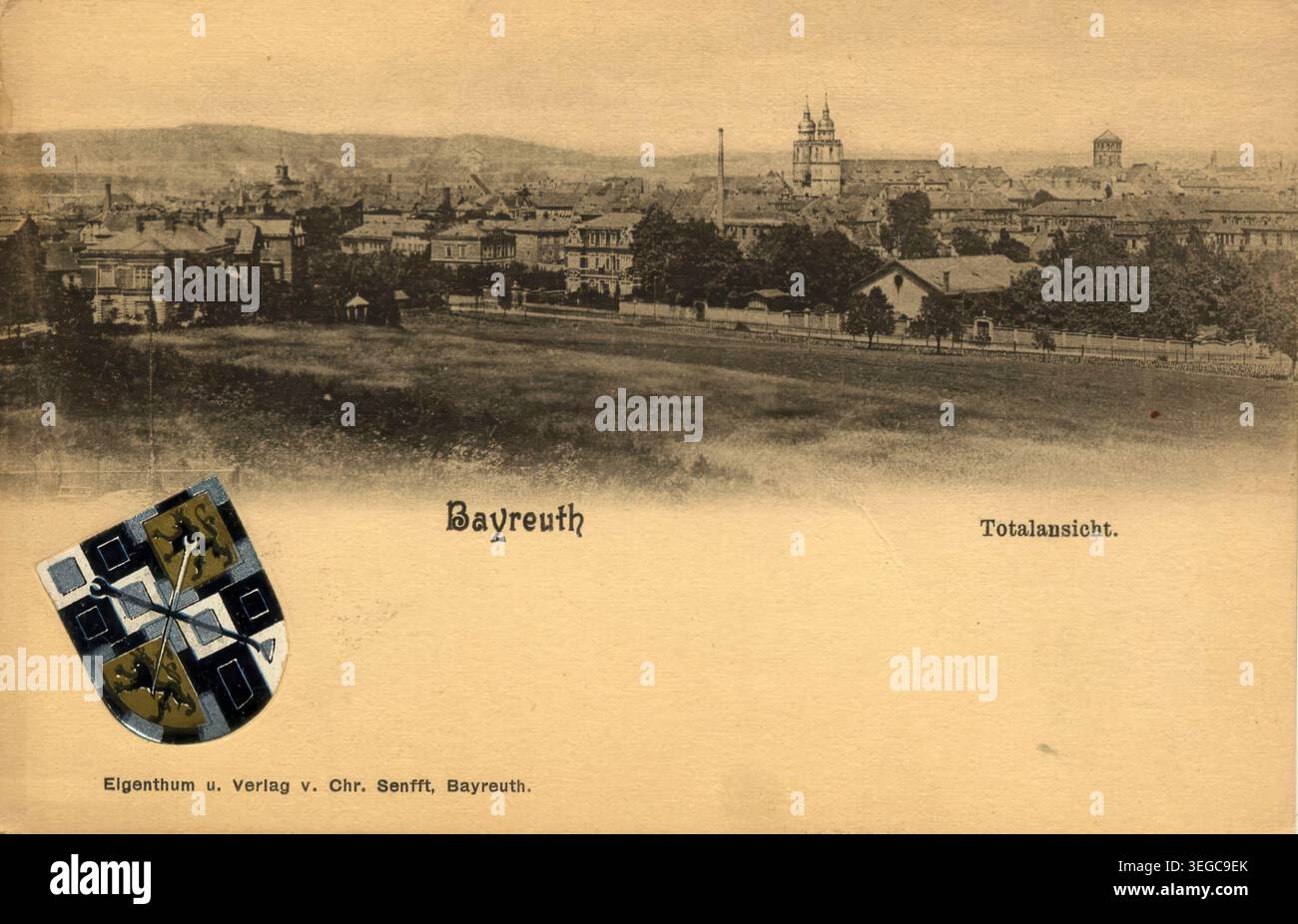 Historische Ansichtskarte um 1910, Bayreuth, Oberfranken, Bayern, Deutschland, digitale Reproduktion einer historischen Postkarte, public domain, aus der damaligen Zeit, genaues Datum unbekannt Banque D'Images