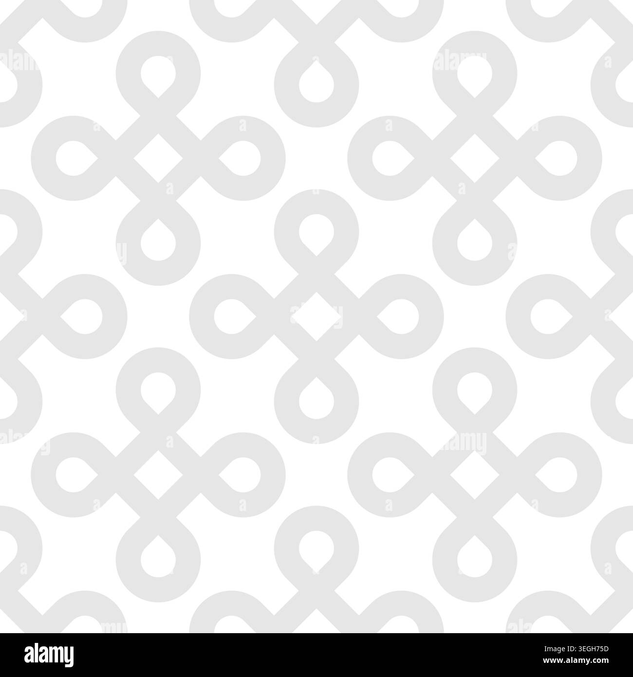 Motif sans couture de noeud de trèfle. Motif vectoriel avec des formes sur un fond transparent. Inclut des formes géométriques dans une présentation répétée. Utilisable pour divers projets de conception ornementale. Illustration de Vecteur