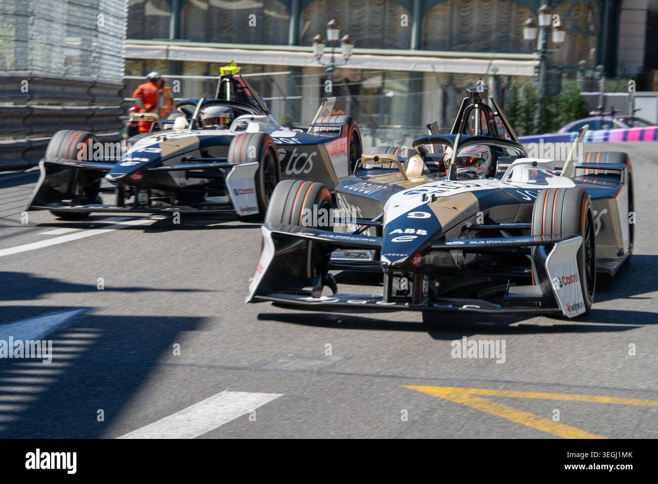 Monaco E-Prix FIA Formula E saison 12, course 9 - qualification - samedi 16 mai, Monaco Street circuit - à Monaco - #9 Mitch Evans (NZL) - Jaguar Banque D'Images