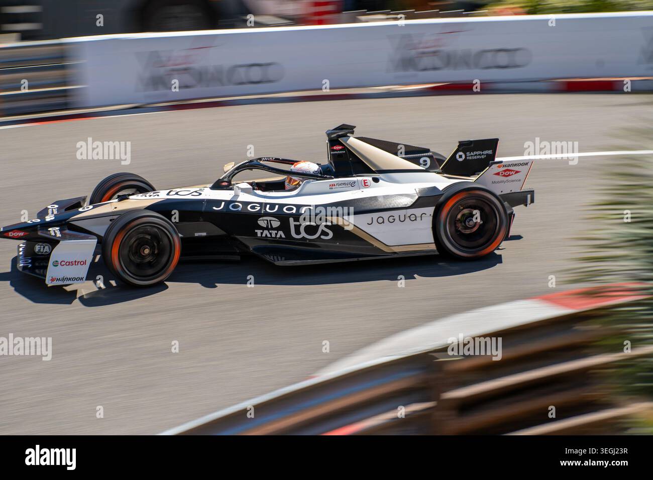 Monaco E-Prix FIA Formula E saison 12, course 9 - qualification - samedi 16 mai, Monaco Street circuit - à Monaco - #9 Mitch Evans (NZL) - Jaguar Banque D'Images