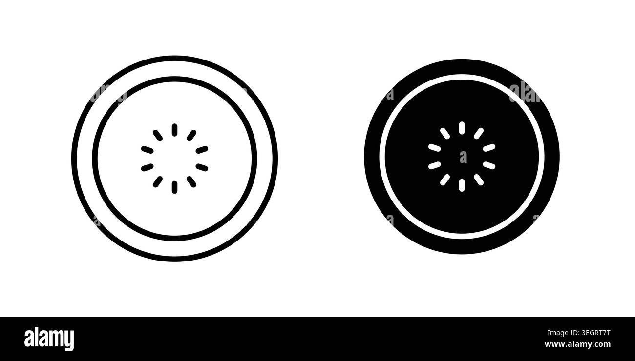 Modèle de vecteur d'icône de tranche de concombre défini en noir Illustration de Vecteur