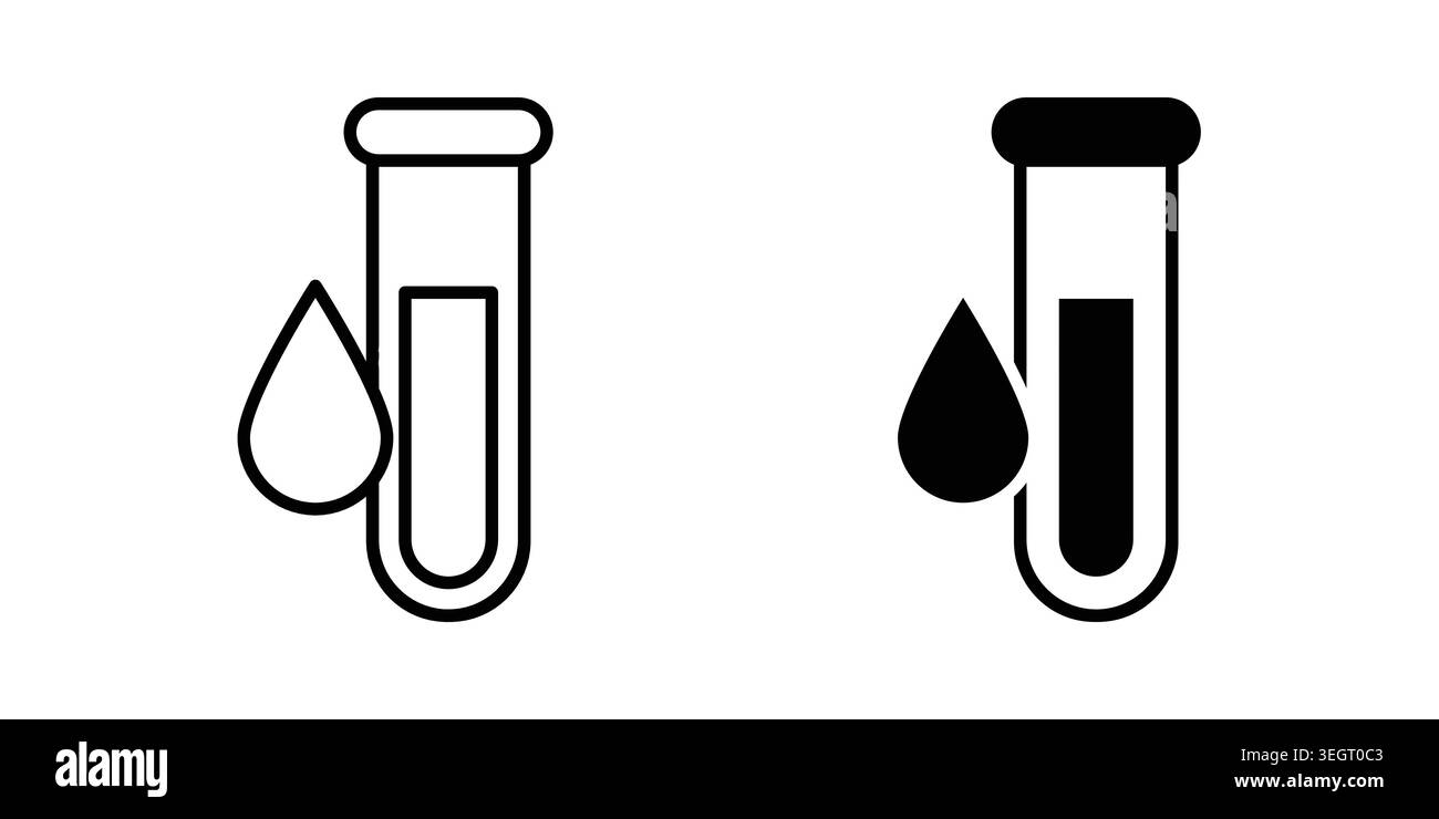 Modèle de vecteur d'icône de test sanguin en noir Illustration de Vecteur