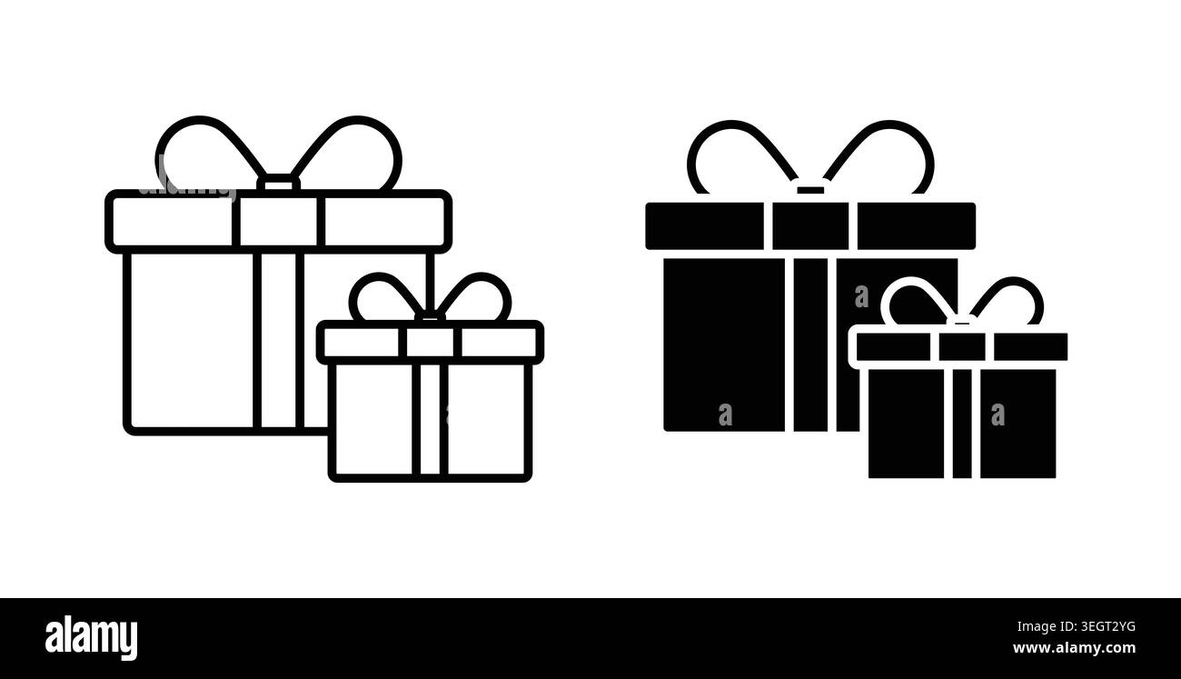 Symbole d'icône cadeaux. Pack d'illustration vectorielle en couleur noire. Illustration de Vecteur