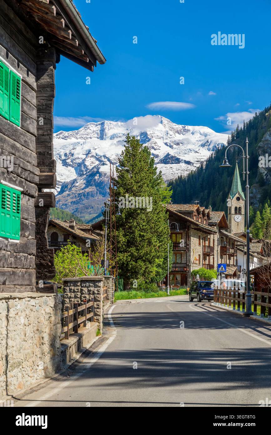 Gressoney-Saint-Jean, Vallée d'Aoste, Italie Banque D'Images