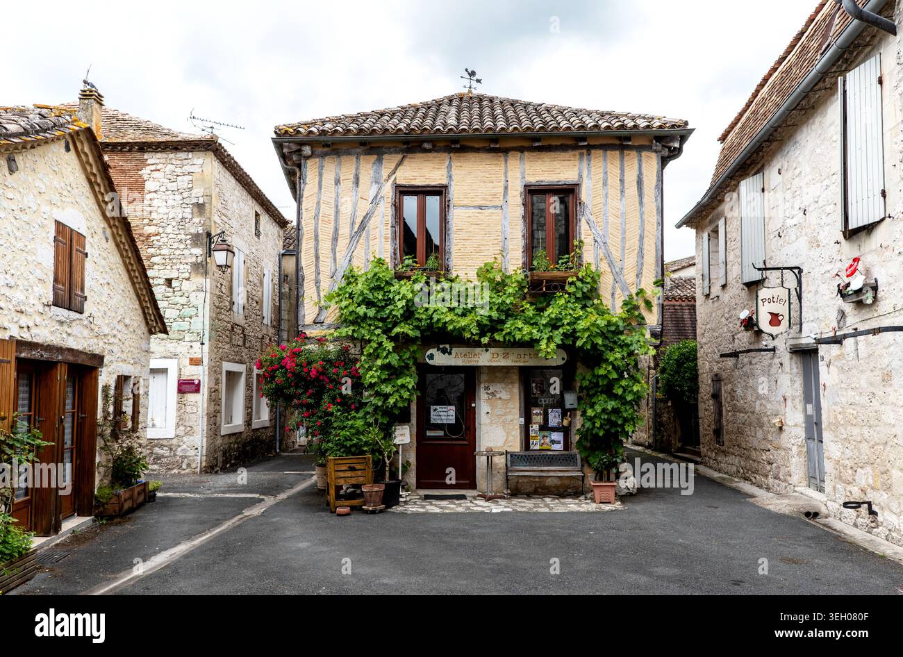 Architecture médiévale locale à Issigeac Dordogne France Banque D'Images