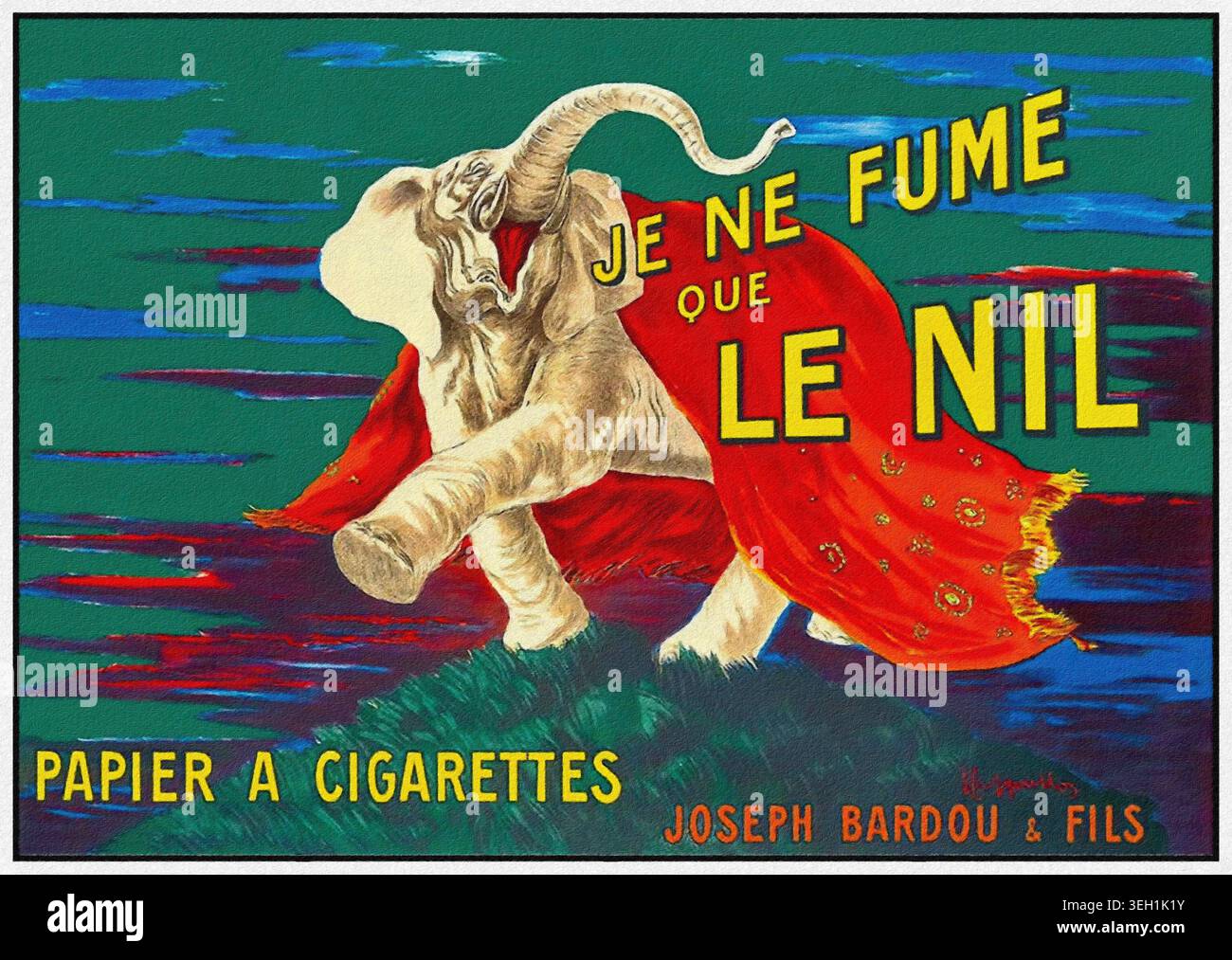 Je ne fume que le Nil, papier a cigarettes poster par Leonetto Cappiello 1912. Banque D'Images