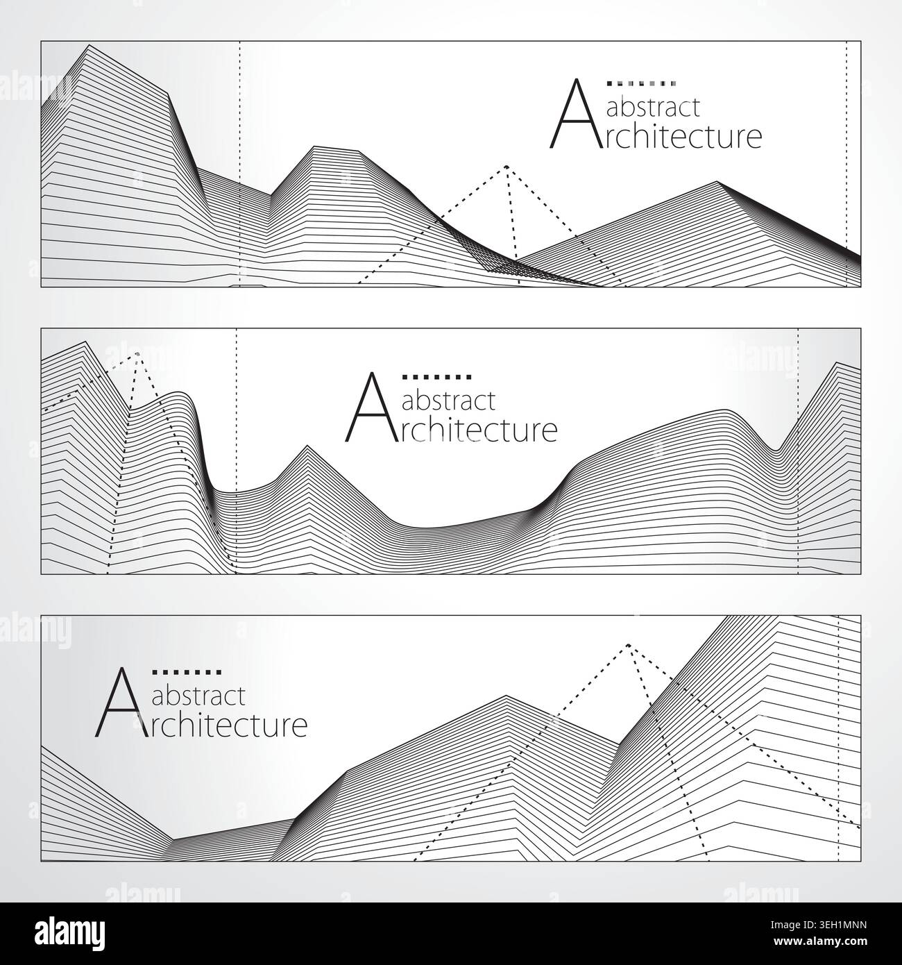 Architecture abstraite bannières de fond urbain. Illustration de Vecteur