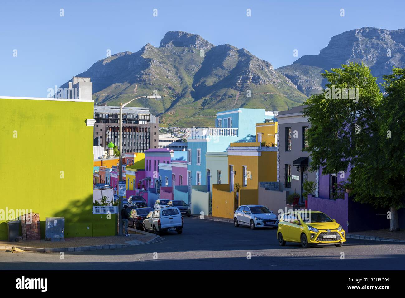 Bo-Kaap, maisons colorées, Cape Town, Afrique du Sud Banque D'Images