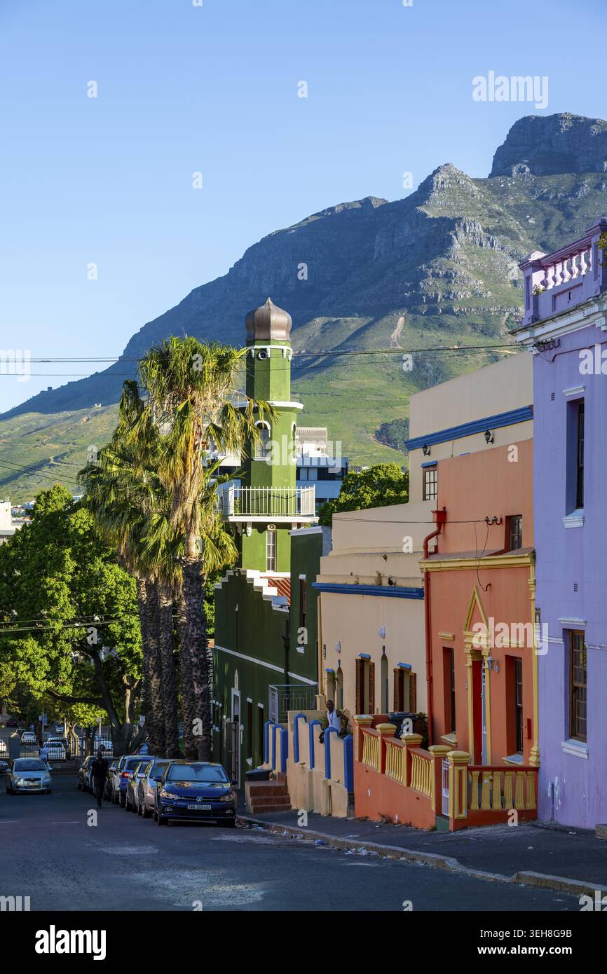 Bo-Kaap, maisons colorées, Cape Town, Afrique du Sud Banque D'Images