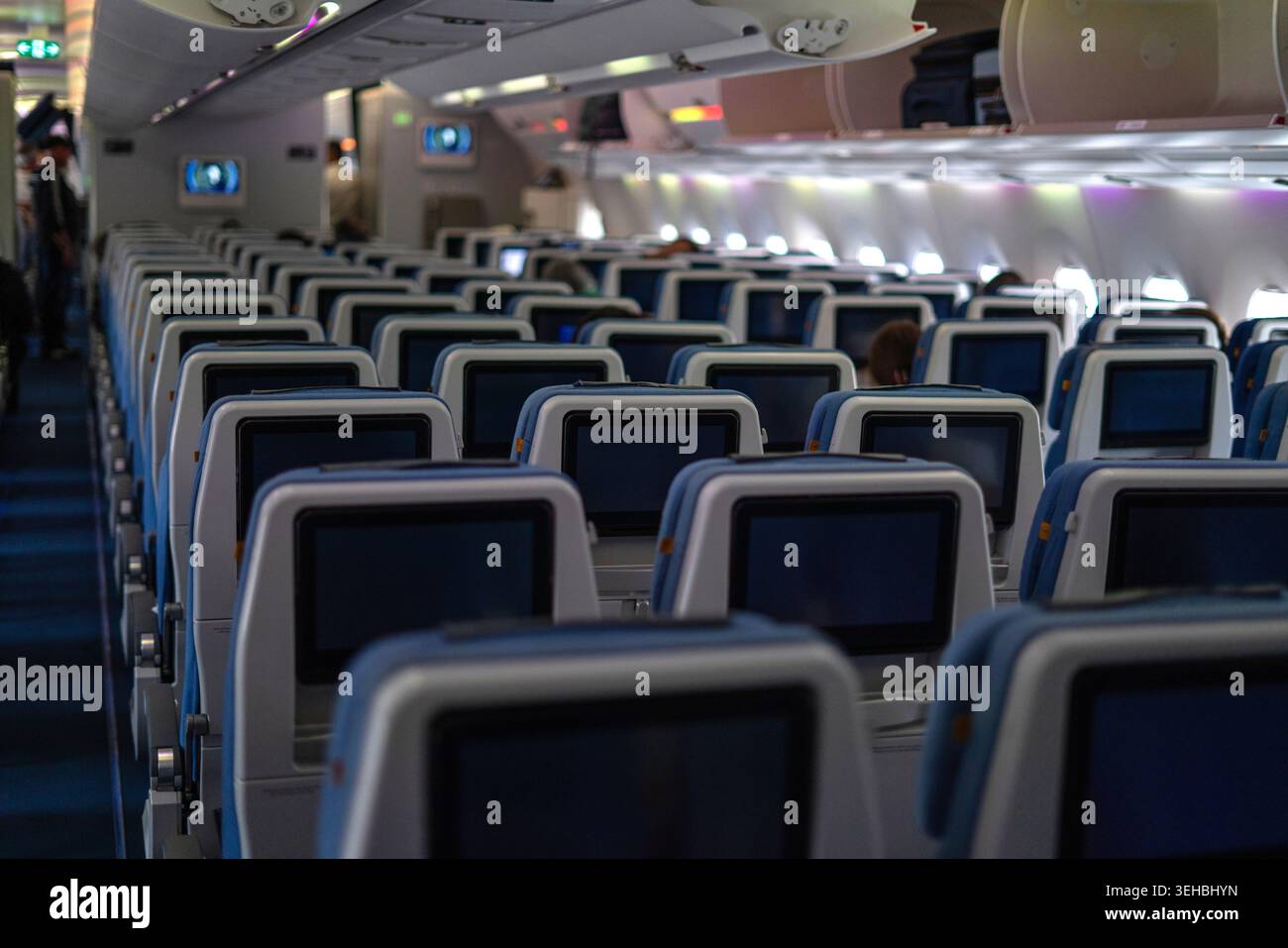 Sièges d'avion vides sur les vols internationaux à destination des États-Unis Banque D'Images