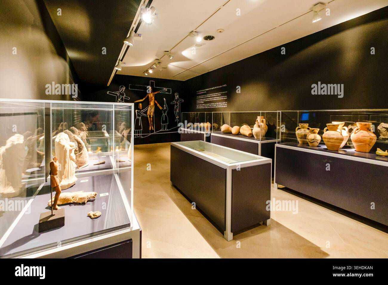 sala Artur Perez Cabrera, Musée archéologique d'Ibiza et Formentera, site du patrimoine mondial 'Ibiza, biodiversité et culture', Ibiza, îles baléares Banque D'Images
