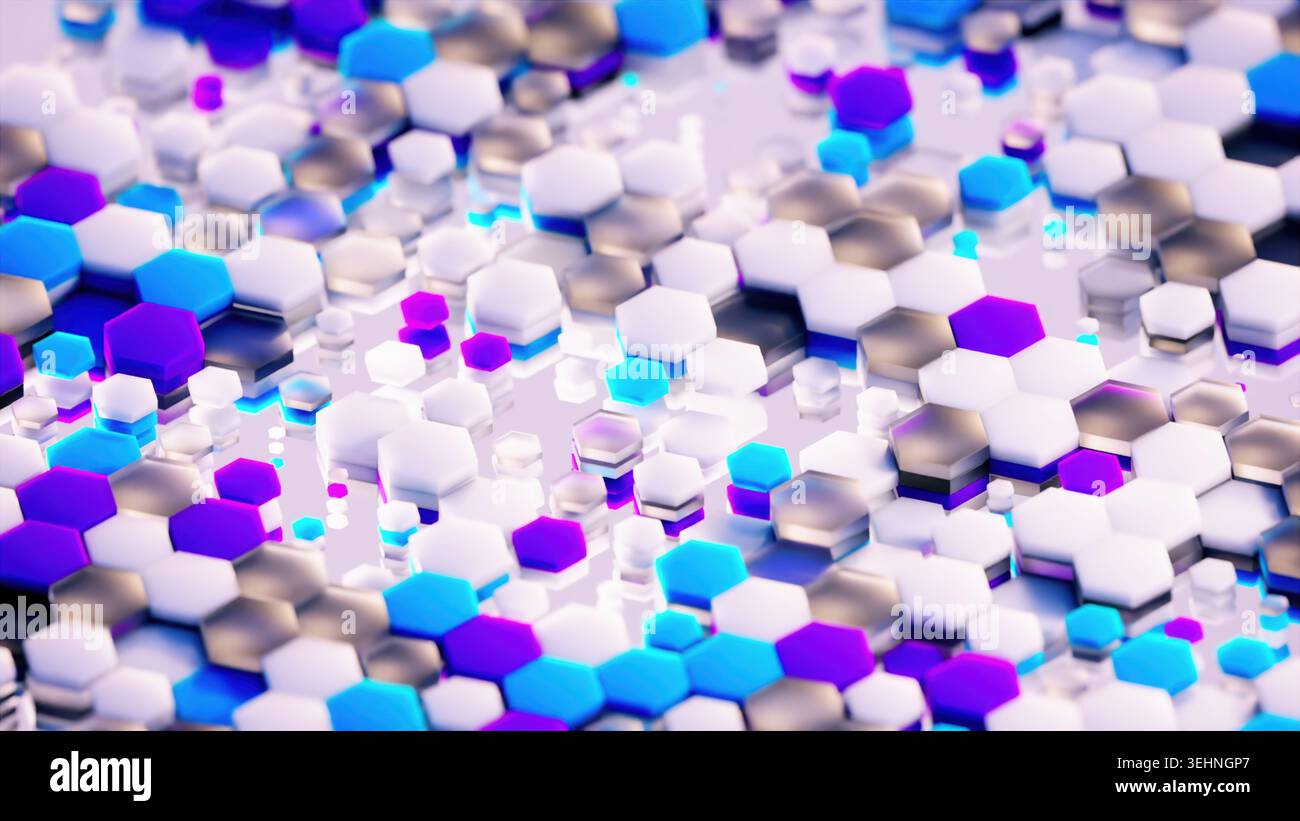 rendu 3d en nid d'abeilles. Rendu généré par ordinateur Banque D'Images