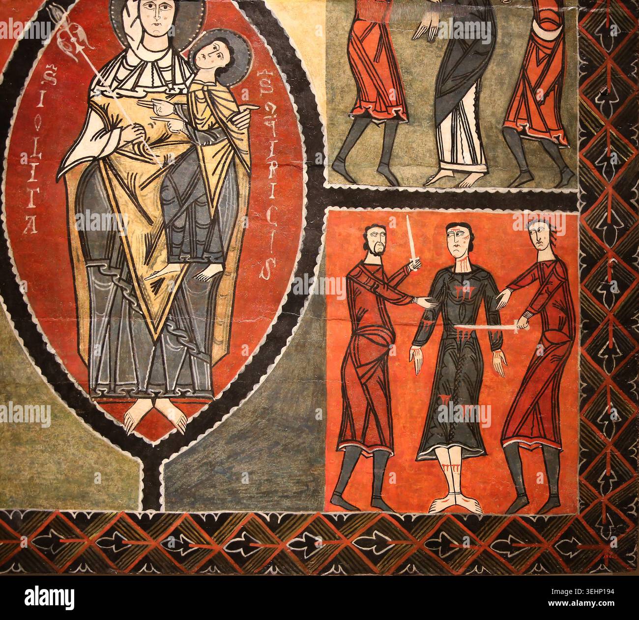 Autel frontal de Durro. xiie siècle. Tempera sur bois. De la chapelle de Quirc (Alta Ribagorça). MNAC. Catalogne. Banque D'Images