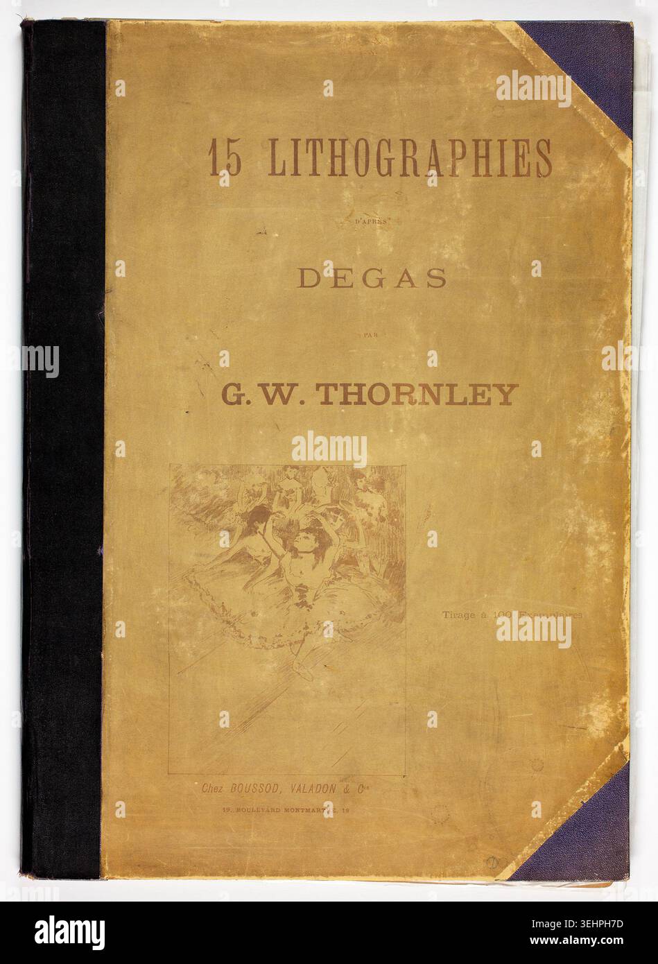 15 lithographies de Degas de G.W. Thornley, 1889–90, couverture de portfolio présentant des figures classiques dans une composition esquissée Banque D'Images