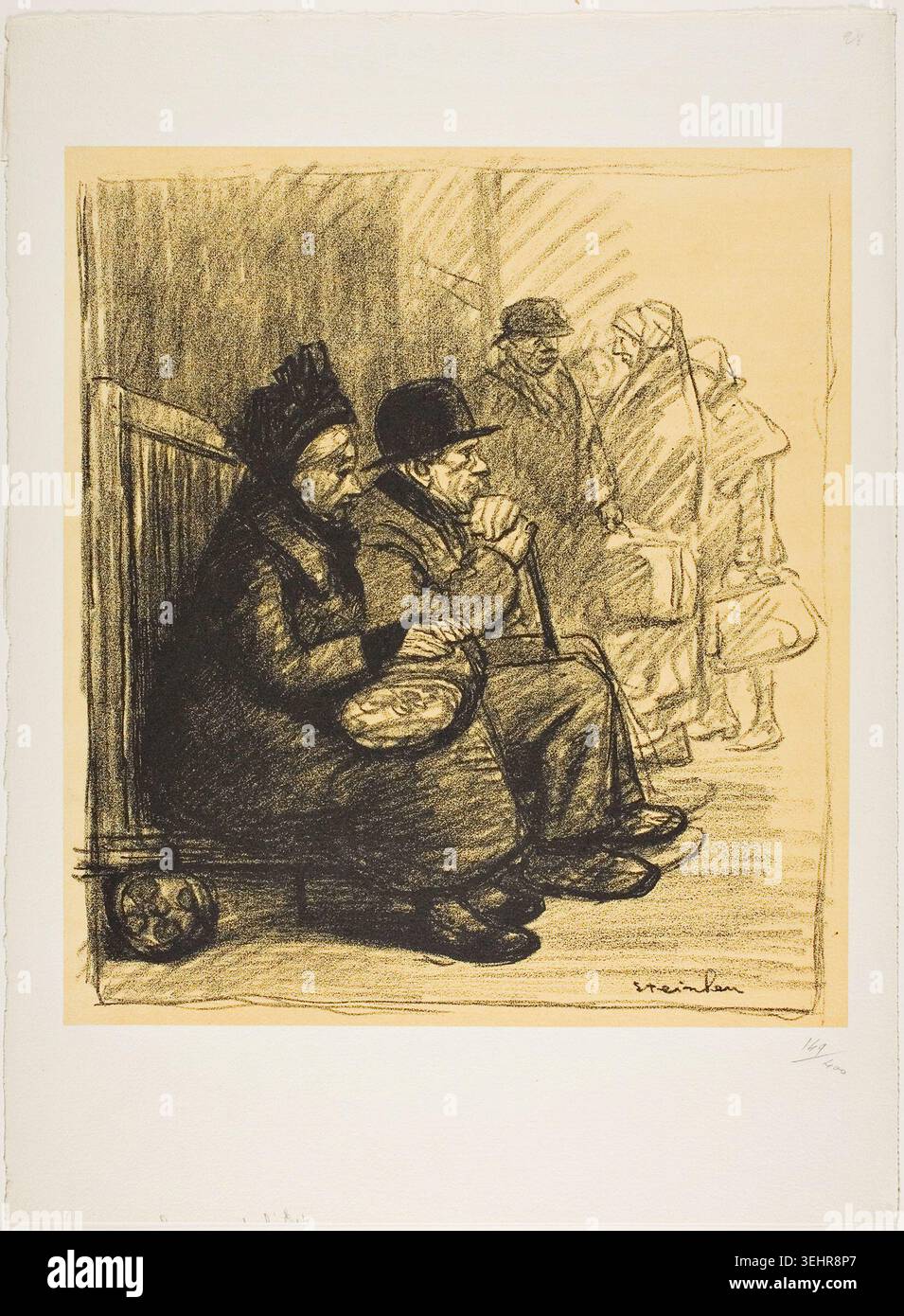 Verdunois à la Gare de l'est de Théophile-Alexandre Steinlen, 1915-1717, représentant des soldats et des civils attendant dans une gare de Paris pendant la première Guerre mondiale Banque D'Images