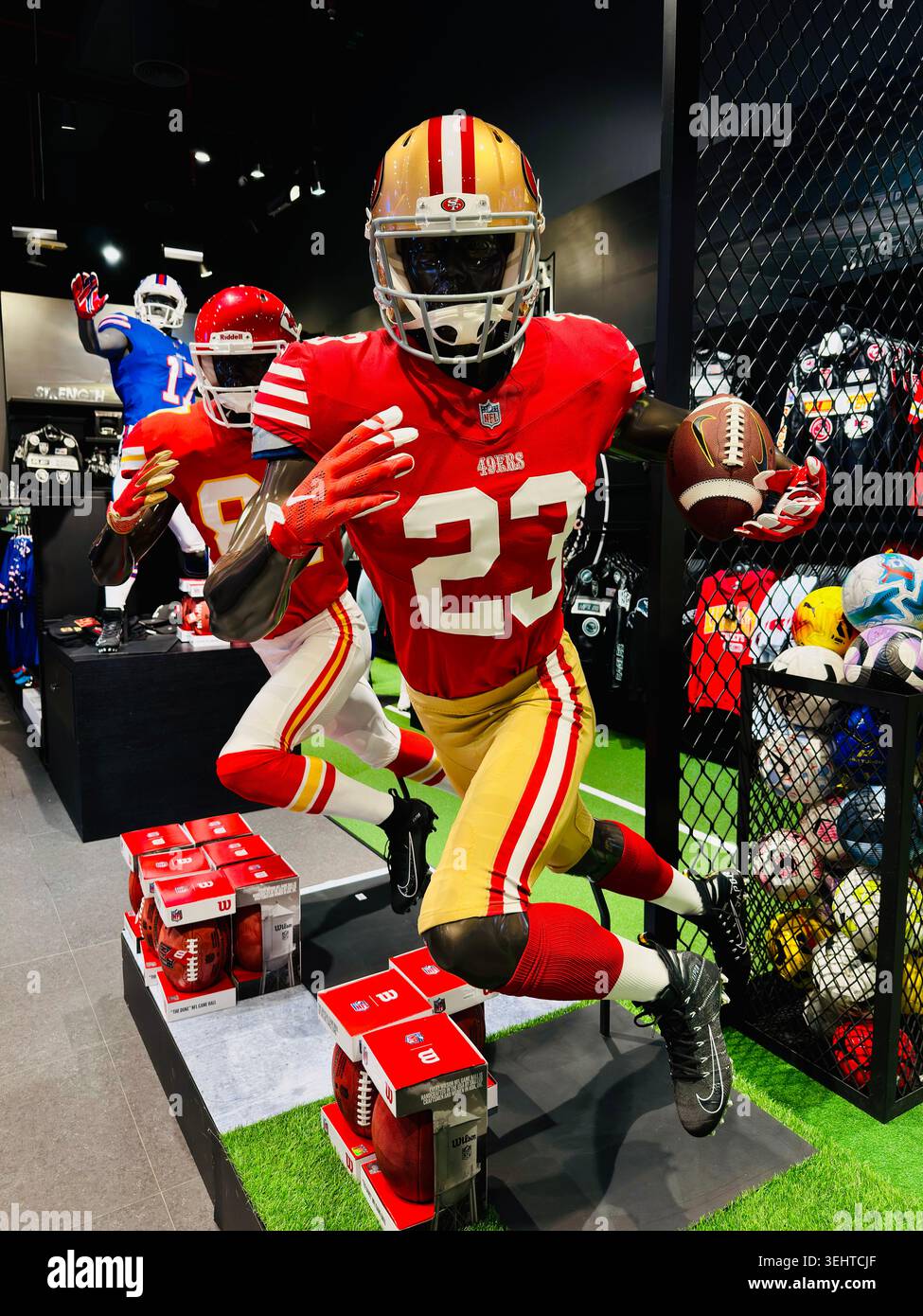 Uniformes de football américain mannaequinn - Image de stock capturée avec un smartphone
